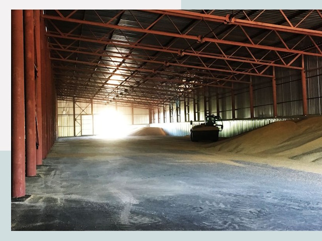 Строительство зернохранилищ в Мирном