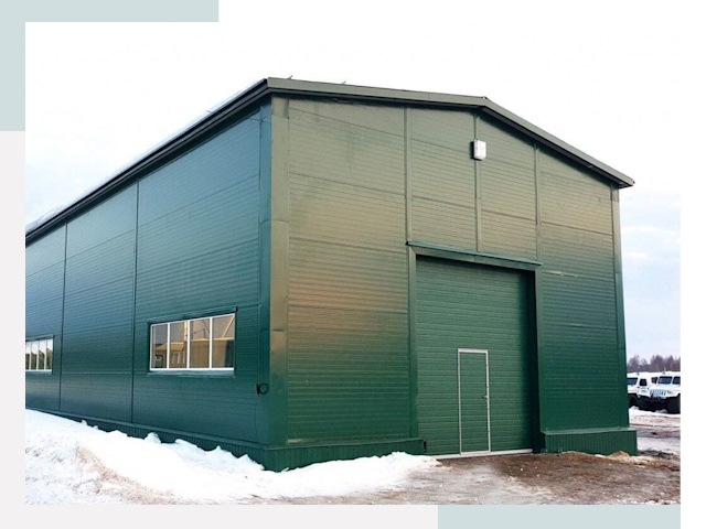 Двускатные ангары в Мирном