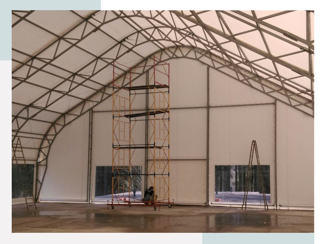 Шатровые ангары в Мирном