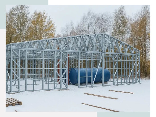 Металлические ангары в Мирном