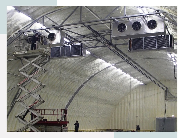 Оснащение ангаров в Мирном