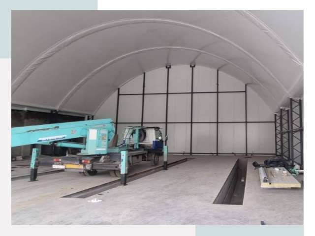 Внутреннее оснащение ангаров в Мирном